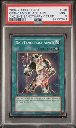 2004 YU-GI-OH! AST-ANCIENT SANCTUARY 1ST ED #035 OPTI-CAMOUFLAGE ARMOR PSA 9 - Image 1