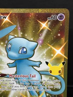 Celebrations Mew Full Art Ultra Rare Gold Holo 25/25 Pokemon Card - Image 3