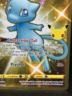 Celebrations Mew Full Art Ultra Rare Gold Holo 25/25 Pokemon Card - Image 4