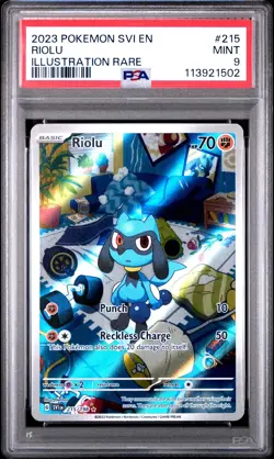 Pokemon card Riolu 215/198 SVI EN Scarlet & Violet 2023 English PSA 9 MINT - Image 2