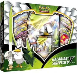 Pokemon Galarian Sirfetch'd V Box [4 Booster Packs Promo Card & Oversize Card] - Image 1