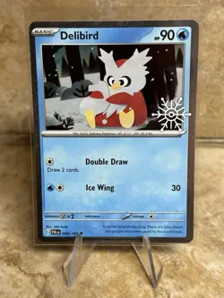 Delibird 046/193 Pokemon TCG Holiday Calendar 2025 Festive Stamp Promo Card - Image 1