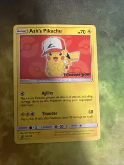 Pokemon TCG Ash's Pikachu SM109 Special Promo Card Mint Condition - Image 1