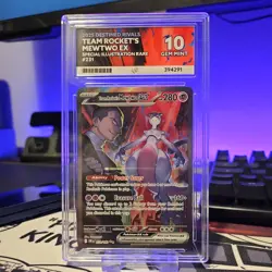 Team Rocket's Mewtwo ex 231/182 SIR Pokemon Card Destined Rivals GEM MINT ACE 10 - Image 2
