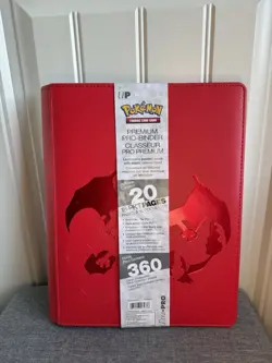 Ultra Pro Pokemon TCG Charizard 9 Pocket Leather Binder Red 360 Card Capacity - Image 1