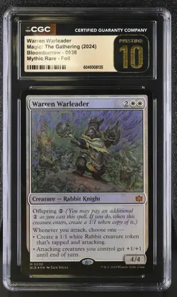 WARREN WARLEADER Bloomburrow Foil Mythic CGC Pristine 10 MTG [Nostalgium] - Image 1