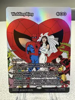 [FOIL] MTG Marvel Spider-Man Wedding Ring Borderless English White Mythic Rare - Image 1