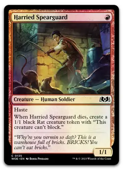 Harried Spearguard #135 (Foil) (NM) Wilds of Eldraine WOE Magic MTG - Image 1