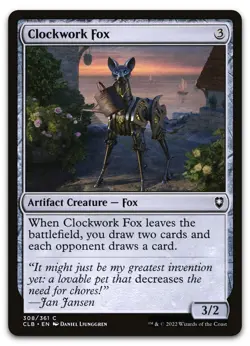 Clockwork Fox #308 (NM) Baldur's Gate CLB Magic MTG - Image 1