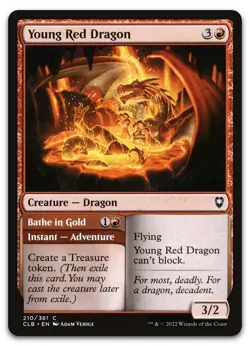 Young Red Dragon #210 (NM) Baldur's Gate CLB Magic MTG - Image 1
