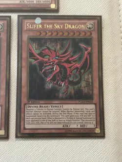 Yugioh Egyptian God Cards PGLD Obelisk, Slider, Ra Gold Secret Rare 1st Ed LP - Image 4