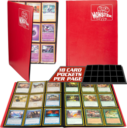 Monster Binder - 9 Pocket Trading Card Album - Matte Red - Holds 360 Yugioh, Mag - Image 1