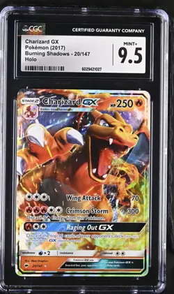 Charizard GX 20/147 Sm-Burning Shadows Pokemon Card CGC 9.5 Pop 15 - Image 2