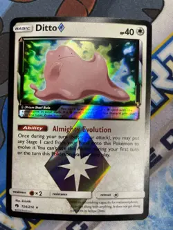 Pokemon Ditto Prism Star Holo Card 154/214 Sm-Lost Thunder - Image 1