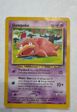 SLOWPOKE - 73/111 - Neo Genesis - Common - Regular Pokemon Card 2000 Damaged - Image 1