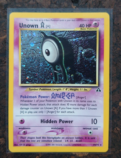 Unown [A] 14/75, Holo, Rare, Neo Discovery, Unlimited Pokemon Card - Image 3