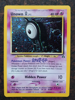 Unown [A] 14/75, Holo, Rare, Neo Discovery, Unlimited Pokemon Card - Image 5