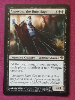 Magic The Gathering WORLDWAKE ANOWON THE RUIN SAGE black card MTG - Image 1