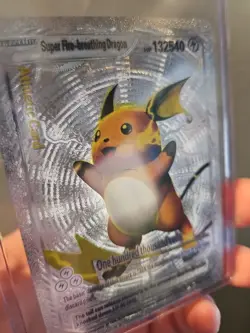 Super Fire Breathing Dragon Silver Foil Fan Art Vinyl Collector Pokemon Card - Image 3