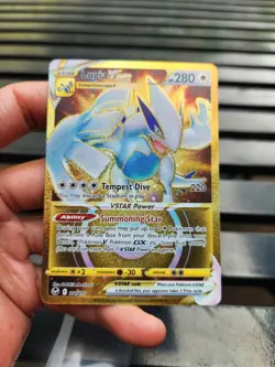 Lugia VSTAR Gold Secret Rare Card 211/195 Pokemon TCG SWSH Silver Tempest - Image 1
