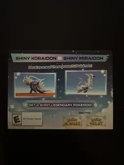 Shiny Koraidon / Miraidon Code card - GameStop Pokemon scarlet violet - Image 1