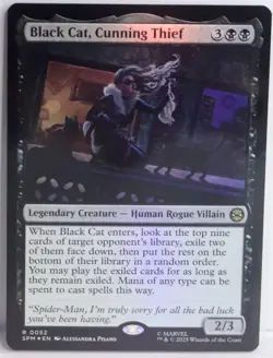 Black Cat, Cunning Thief [New, Near Mint] *Foil* {Spider-man MTG} - Image 1
