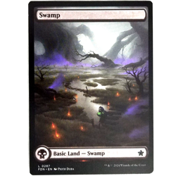 x4 Swamp Foundations Full-Art Land Black 0287 Common x4 Playset M/NM MTG FDN TCG - Image 1