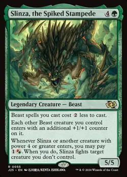 Slinza, the Spiked Stampede, Foundations Jumpstart, Near Mint x 1 MTG - Image 1