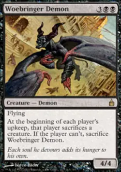 MTG Woebringer Demon - Foil, Ravnica: City of Guilds, Heavily Played, English - Image 1