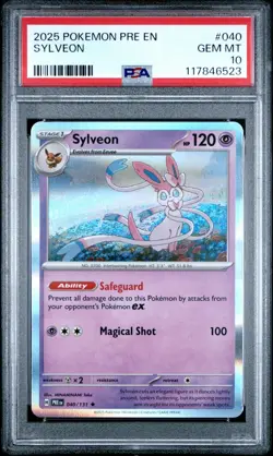 2025 Pokemon Prismatic Evolutions Sylveon Holo #040 PSA 10 Gem Mint - Image 1