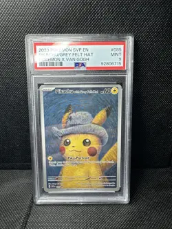2023 Pokemon Promo S&V Black Star Pikachu with Grey Felt Hat x Van Gogh PSA 9 - Image 2