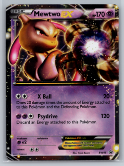 Mewtwo EX BW45 Black & White Black Star Promo Pokemon TCG Card - LP - Image 1