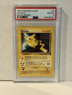 1999 POKEMON GAME MOVIE PROMO #4 PIKACHU PSA 8 - Image 1