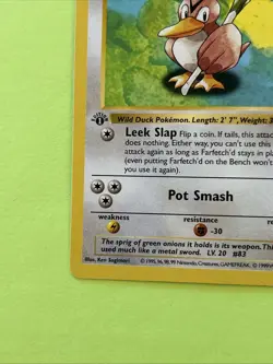 1999 Pokemon Base Set Farfetch'd 27/102 1st Edition Shadowless Never Played - Image 2