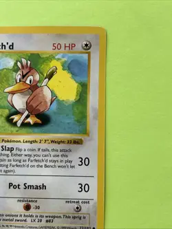 1999 Pokemon Base Set Farfetch'd 27/102 1st Edition Shadowless Never Played - Image 4