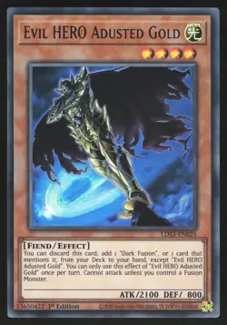 Evil HERO Adusted Gold - LDS3-EN025 - BLUE Ultra Rare - 1st Edition Yugioh - Image 1