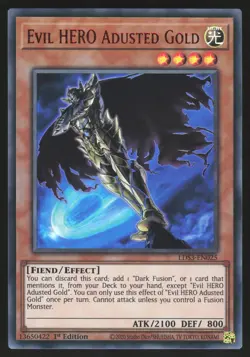 Evil HERO Adusted Gold - LDS3-EN025 - RED Ultra Rare - 1st Edition Yugioh - Image 1