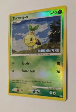 Turtwig 103/130 Diamond and Pearl Stamped Reverse Holo Pokemon Card - Image 3