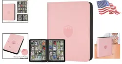Stylish 16-Pocket PU Leather Trading Card Binder - Pink - Organize 1000+ Cards - Image 2