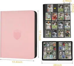 Stylish 16-Pocket PU Leather Trading Card Binder - Pink - Organize 1000+ Cards - Image 5