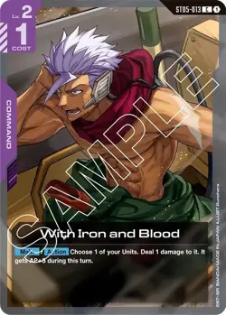 With Iron and Blood - ST05-013 NM - Gundam TCG Card Game - Image 1