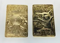 Pokemon 1999 23k Gold Plated Trading Card Burger King Promo Pikachu & Poliwhirl - Image 1