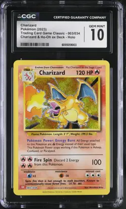 POKEMON CGC 10 2023 Trading Card Game Classic Charizard 003/034 Holo Rare *9003 - Image 1