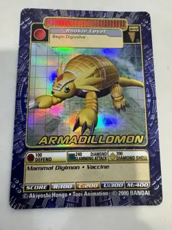 Digimon Digi Battle Series 3 Armadillomon Card BO-112 Holo Foil Bandai 2000 - Image 1