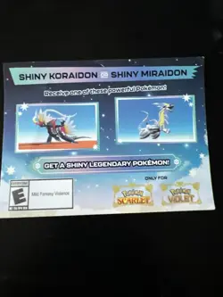 Pokemon - Scarlet & Violet Shiny Koraidon / Miraidon GameStop Promo Card, Unused - Image 1