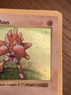 Pokemon TCG Hitmonchan Base Set Holo Shadowless Rare Card 7/102 LP-MP Condition - Image 5