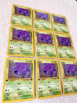 Pokemon Team Rocket 1st Edition Regular Finish Zubat 70/82 Card Lot (9) OC1020 - Image 2