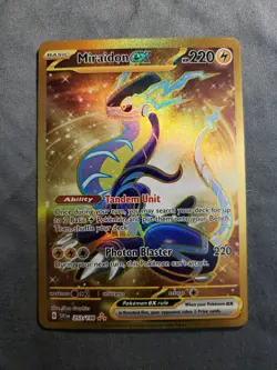 Pokemon Miraidon EX Card 253/198 Gold Secret Rare, Scarlet Violet Base, TCG - Image 1