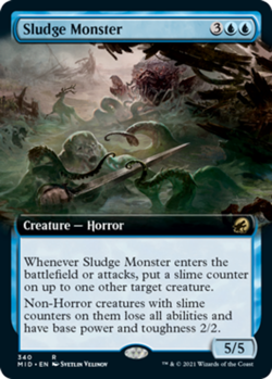 4x MTG Sludge Monster - Extended Art, NM-Mint, English Innistrad: Midnight Hunt - Image 1