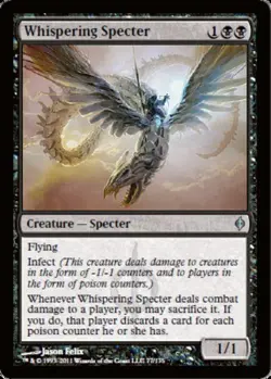 4x MTG Whispering Specter, Light Play, English New Phyrexia - Image 1